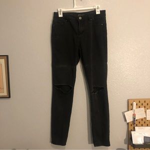 Black Miss Poured In Blue Knee Rip Skinny Jeans